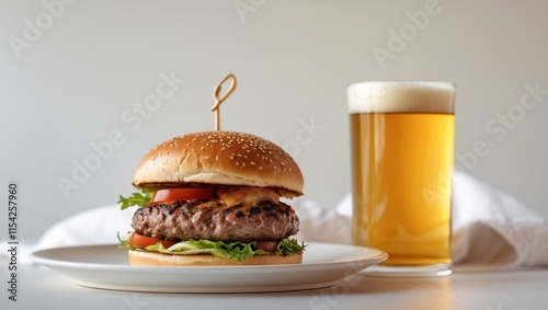 A classic meal beer and burger perfect for a casual night out