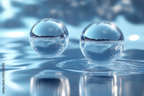 Wallpaper Mural Floating Orbs orbs floating serenely through a cosmic background. Generative AI Torontodigital.ca