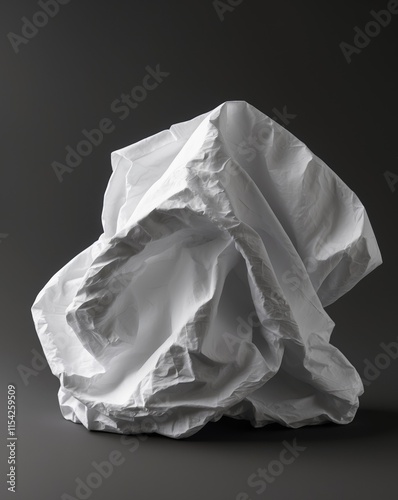 Abstract White Crumpled Form - Modern Art photo