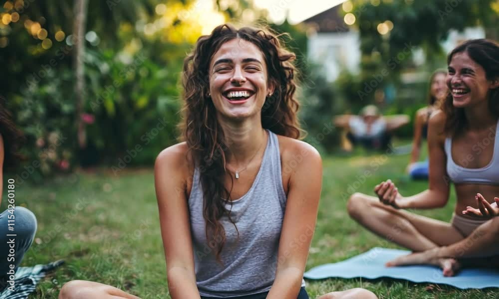 Joyful Yoga Session in a Lush Garden