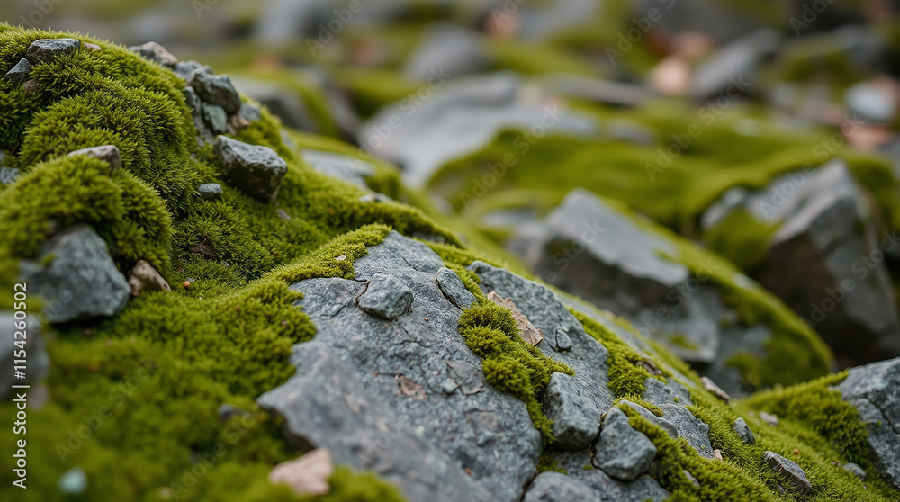 Close up of moss growing on rocks. Concept of nature and resilience. Close up of moss growing on rocks. Concept of nature and resilience.