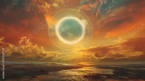Sun dog, linda braucht century/american), computer graphics. Parhelia. Illustration