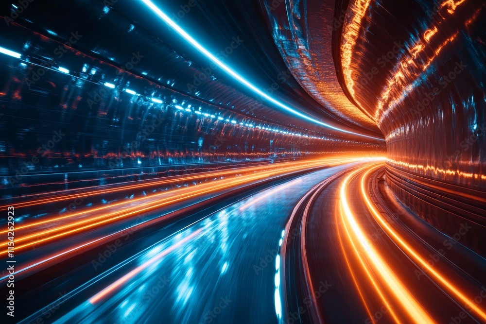 Fototapeta premium pulsating light trails in energetic patterns. Generative AI