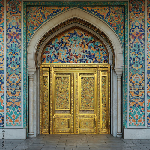 Door Gate with Ornaments. AI Generated