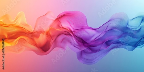 Colorful Waves Vibrant waves flowing smoothly in a colorful gradient. Generative AI