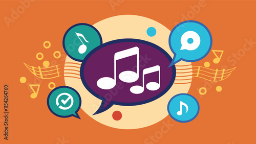 Colorful music notes and speech bubble design showcasing the joy of sound and communication in a modern vector style