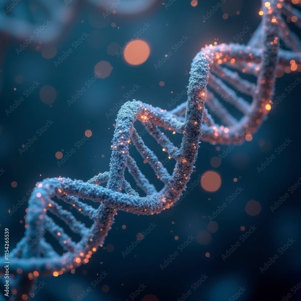 Illuminated DNA: The Blueprint of Life. Glowing Helix: Genetic Marvel. The Essence of Genetics: Radiant DNA.