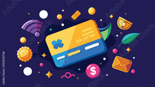 Creative vector illustration of digital payment methods and cryptocurrency symbols forming a vibrant and modern design composition