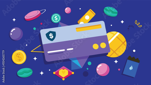 Creative vector illustration of digital payment methods and cryptocurrency symbols forming a vibrant and modern design composition