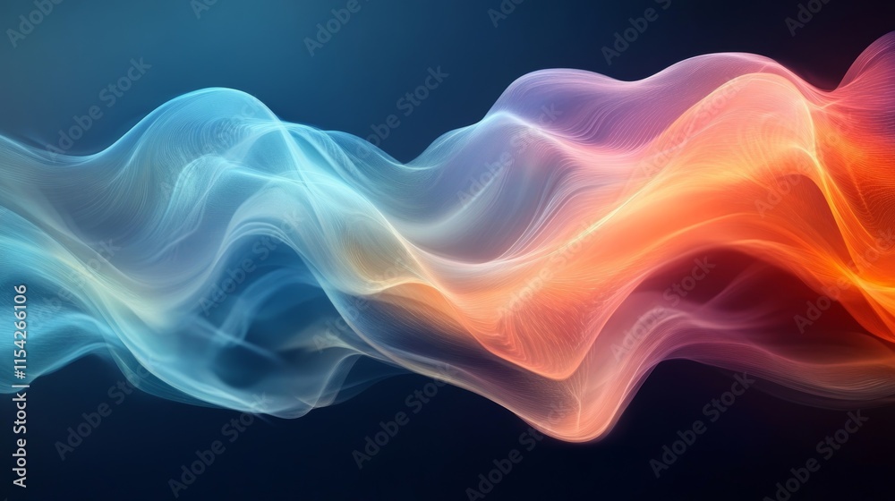 Fototapeta premium misty waves of color gently through space. Generative AI