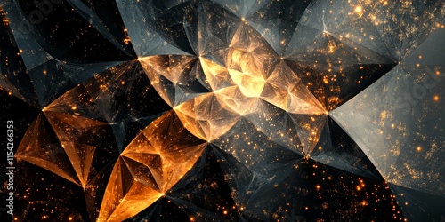 Fractals Radiating crystal fractals forming geometric, glowing patterns. Generative AI
