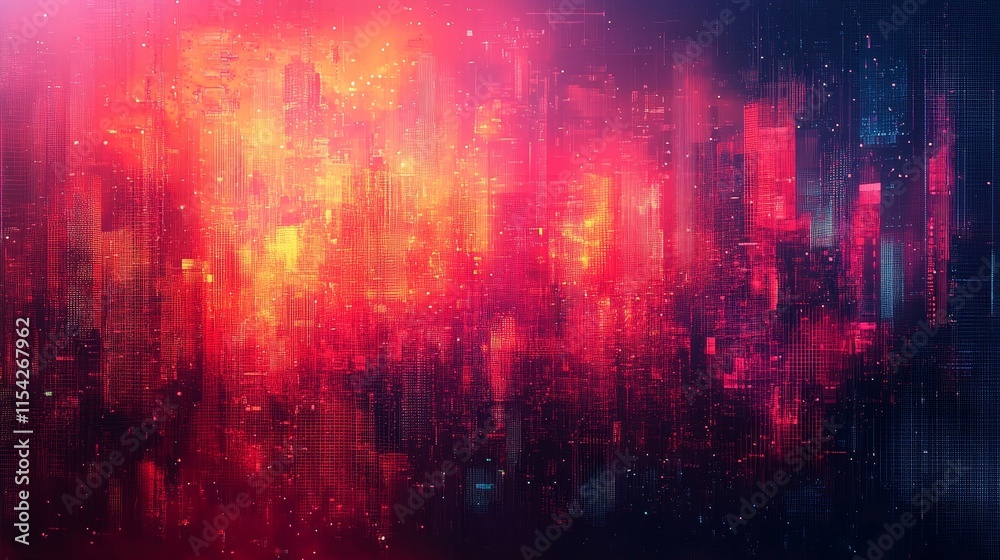 Fototapeta premium Pixelated designs with glitches and tech-like patterns. Generative AI