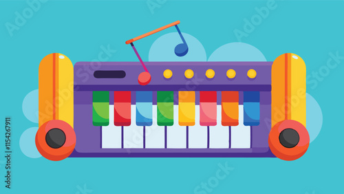Colorful xylophone with vibrant keys showcasing musical notes suitable for teaching children about music and instruments