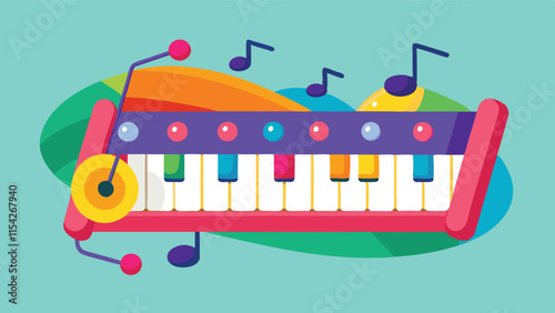 Colorful xylophone with vibrant keys showcasing musical notes suitable for teaching children about music and instruments