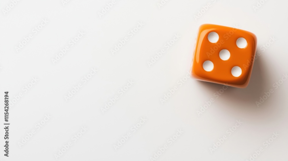 Minimalist orange dice design for print and digital use Minimalist orange dice design for print and digital use