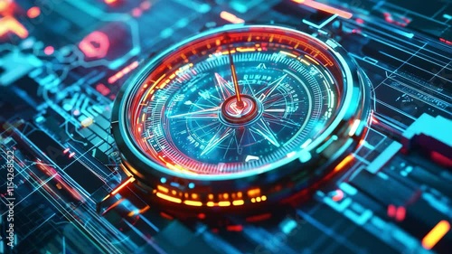 Wallpaper Mural Futuristic Digital Compass Seamless Looping Background Animation Torontodigital.ca