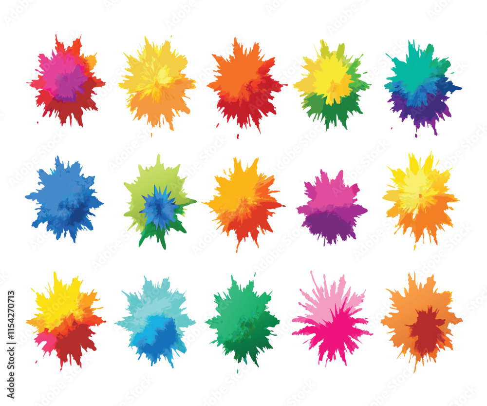 Multicolor Powder Explosion Image Set