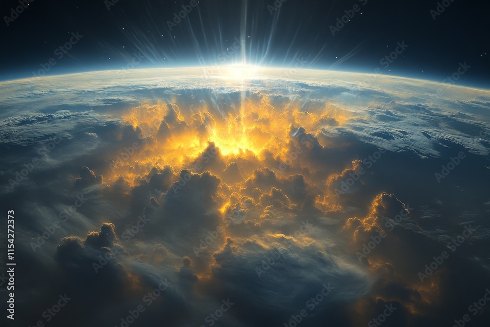 in space, reflecting soft light. Generative AI