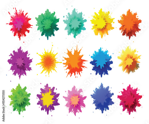 Multicolor Powder Explosion Image Set