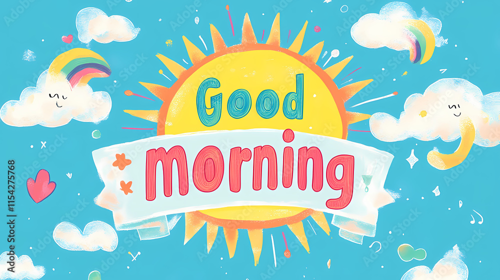 A cheerful illustration featuring the words A cheerful illustration featuring the words