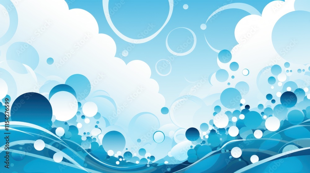 Abstract Ocean Bubbles: A Serene Blue Fantasy Abstract Ocean Bubbles: A Serene Blue Fantasy