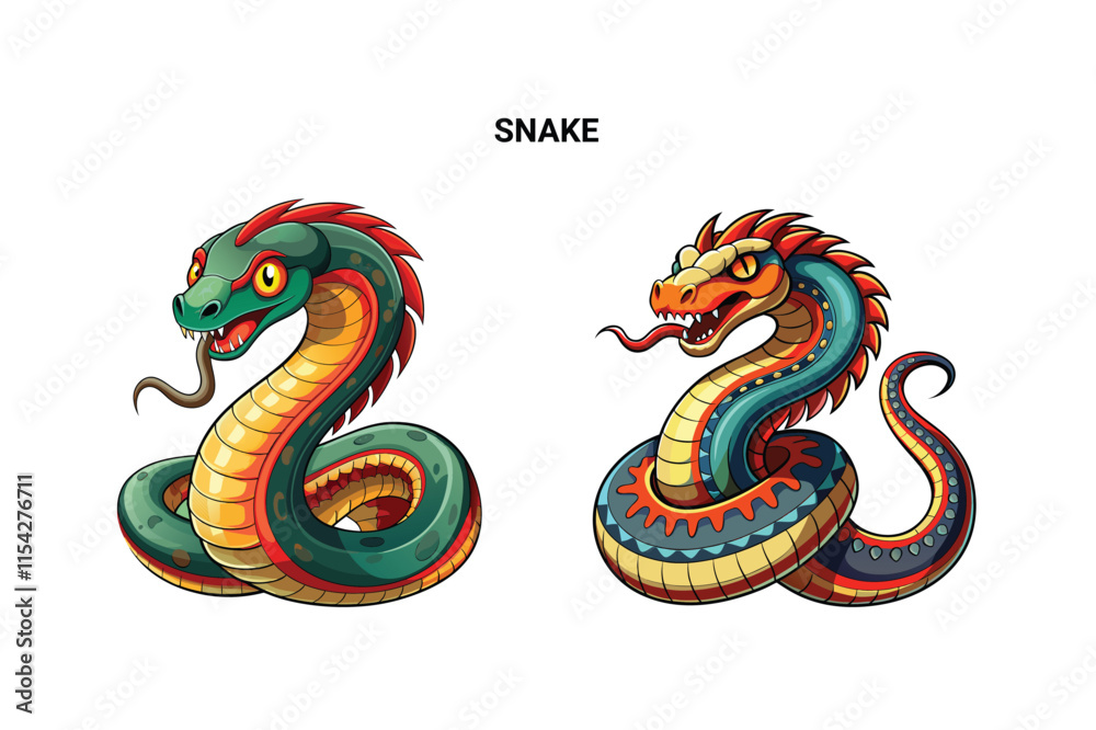 Obraz premium Customizable Snake Isolated Vector Illustration