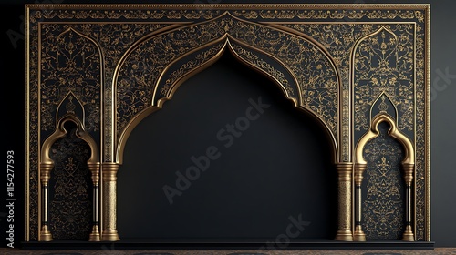 Islamic Art and Architecture Collection - Intricate Arabesque Patterns and Ornate Domes