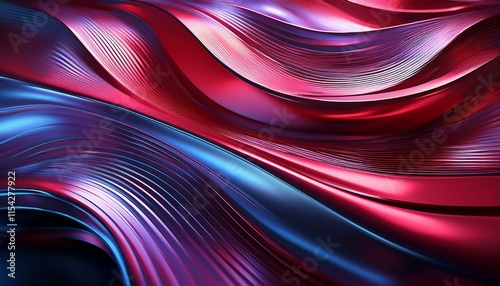 crimson and blue waves chrome texture