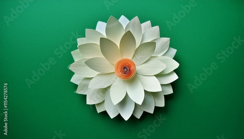 paper flower on a green backgrounds