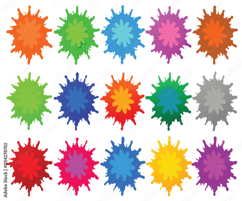 Multicolor Powder Explosion Image Set Multicolor Powder Explosion Image Set