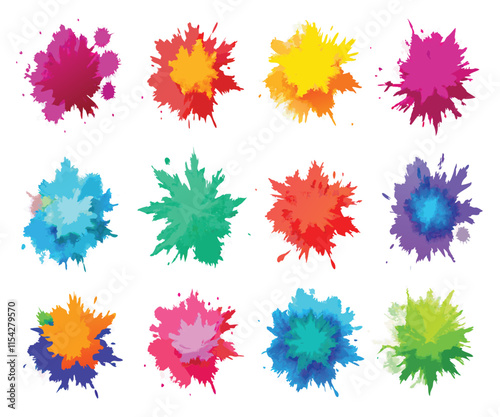 Multicolor Powder Explosion Image Set