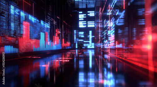 Wallpaper Mural Colorful lights illuminate a futuristic cityscape, featuring abstract patterns and digital elements. The setting reflects a blend of technology and modern design, creating a dynamic atmosphere. Torontodigital.ca