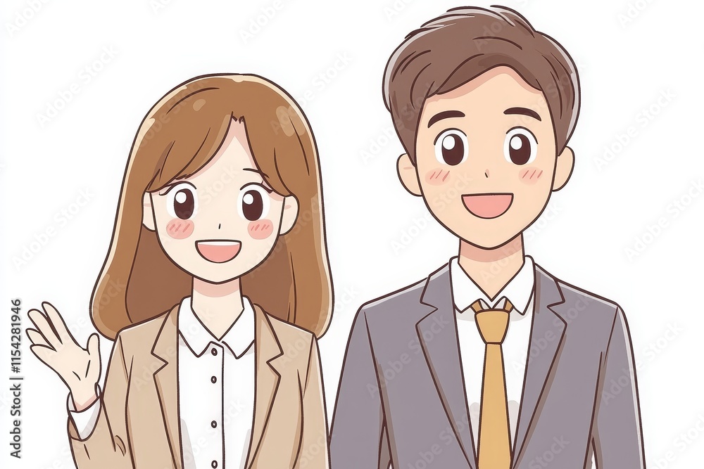 two business employees expressing cheerful that got promoted in company career, Generative AI two business employees expressing cheerful that got promoted in company career, Generative AI