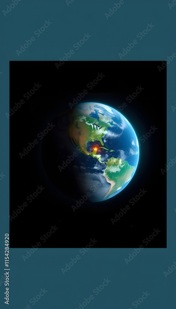 Fototapeta premium Earth from space night lights concept, studio photography, with white tones