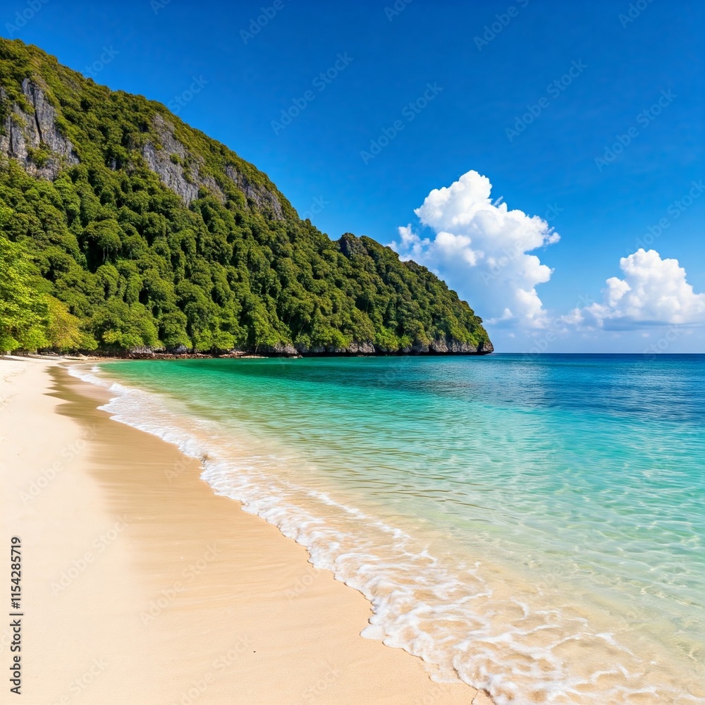Fototapeta premium peaceful quiet paradise seascape beautiful seashore under moon light