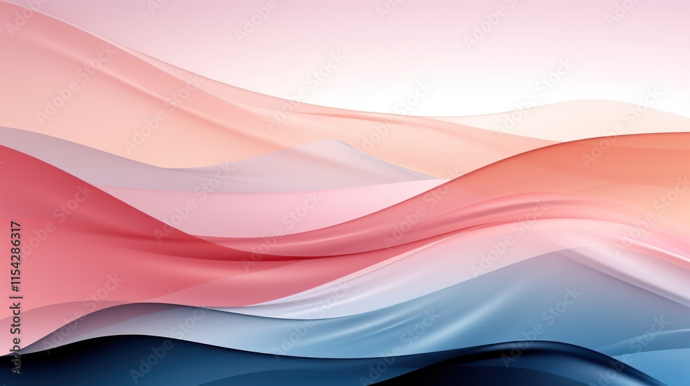 Fototapeta premium Abstract Pastel Waves: A Serene Digital Art Piece