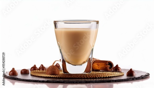 glass shot of cream liqueur baileys isolated on heritage