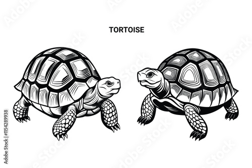 Editable Silhouette Tortoise Isolated Vector Illustration