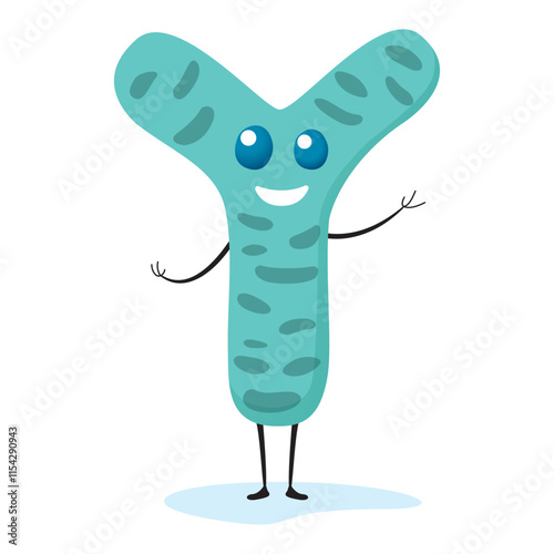 Illustration of a mascot of a probiotic, microorganism, good bacteria. Ideal for informative and institutional materials