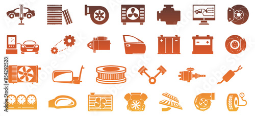 Automotive part and sign icon pack