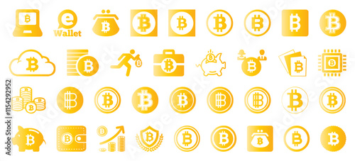 Bitcoin crypto icon pack