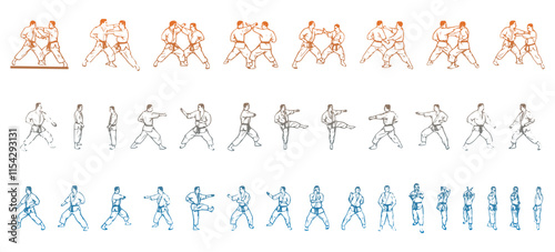 Taekwondo pose icon pack