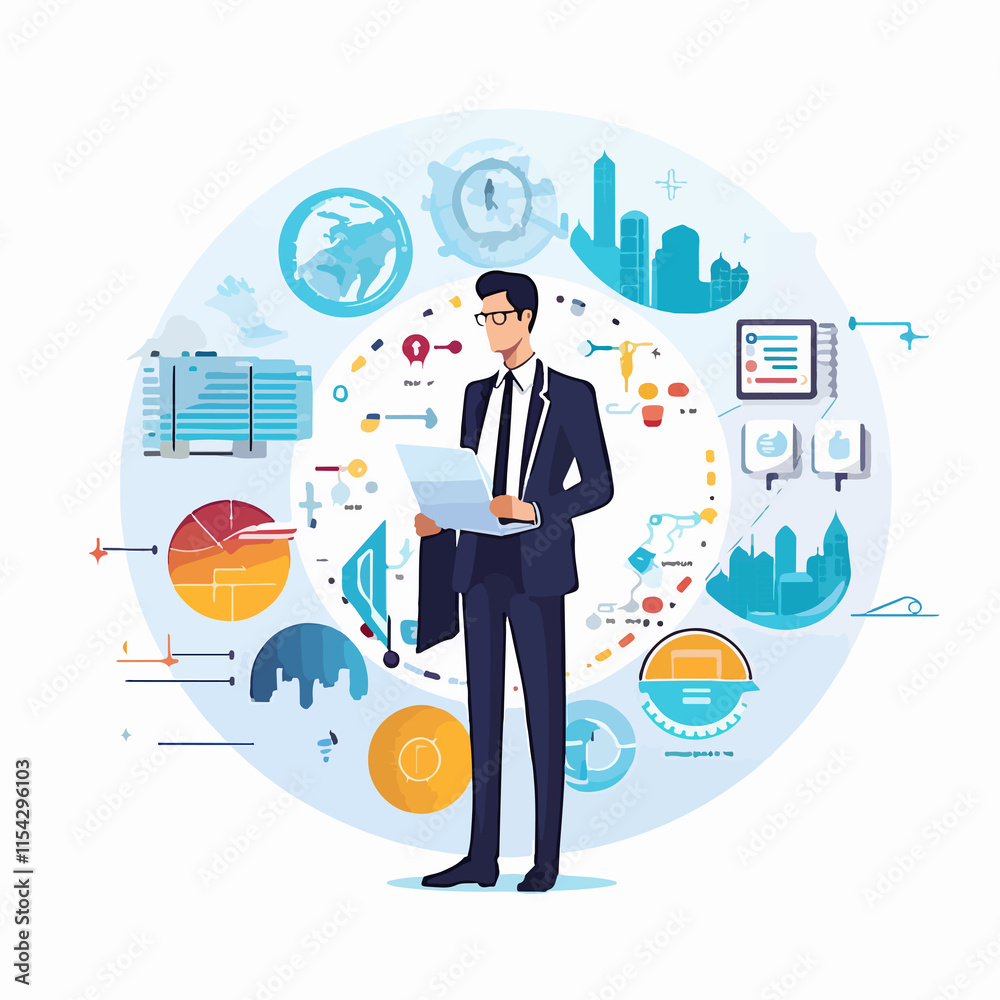 Professional business icon infographic design for isolated illustration Professional business icon infographic design for isolated illustration