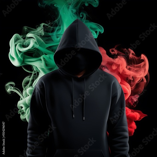 Smoke person in a mask