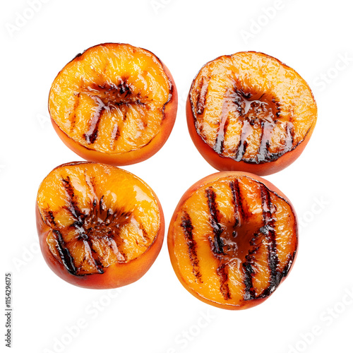 Flavor-ful Grilled peaches as a sweet side isolated on transparent background