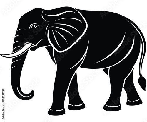 Minimalist Side Profile Elephant Image