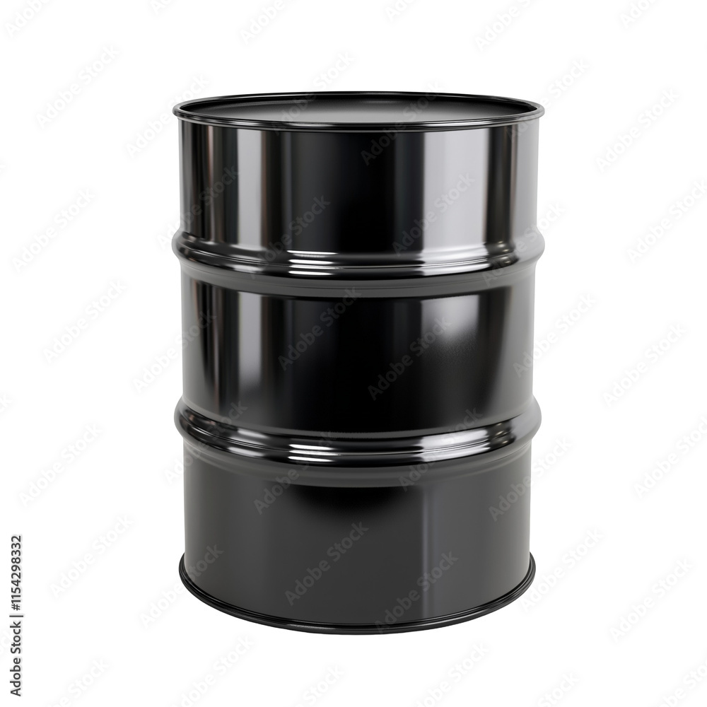 Black industrial oil drum isolated on white and transparent background Black industrial oil drum isolated on white and transparent background