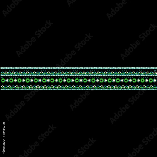 Repeat pattern floral seamless embroidery border laces designs with decorative trendy ornaments for digital and textile print on fabric.	

