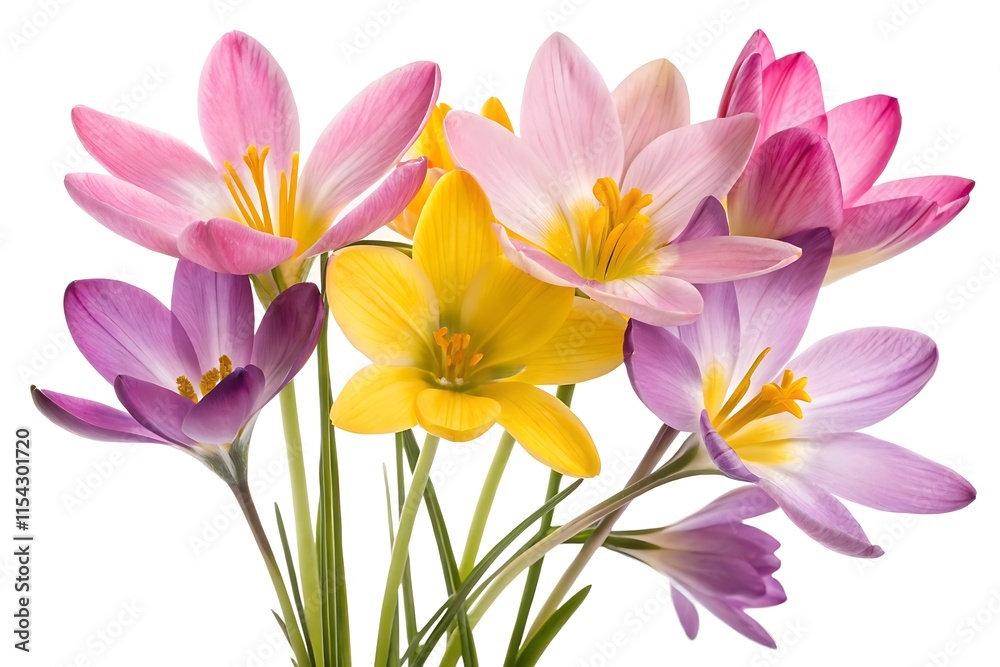 Fototapeta premium Spring Flowers on white background