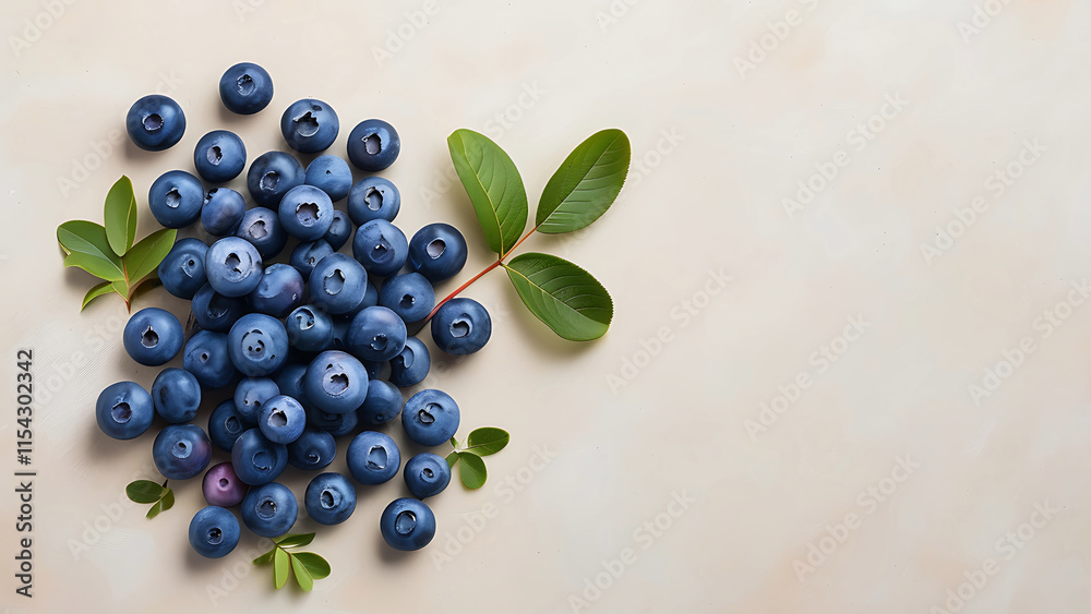 Fresh blueberries with leaves Fresh blueberries with leaves